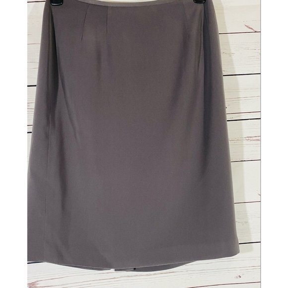 Kasper Skirt Womens Sz 6 Petite Solid Gray Back Zipper & Vent Career Lined - Picture 4 of 10